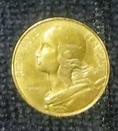 ♯フランス共和国:旧50フラン札と20centimes硬貨のセット