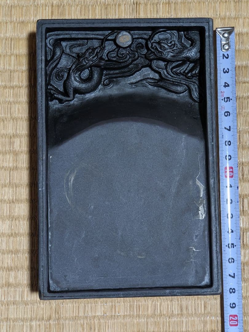 ♦中国 端州名硯 紫色 双龍 石眼 古硯 共箱入 端渓硯 文房四宝 美術品骨董品