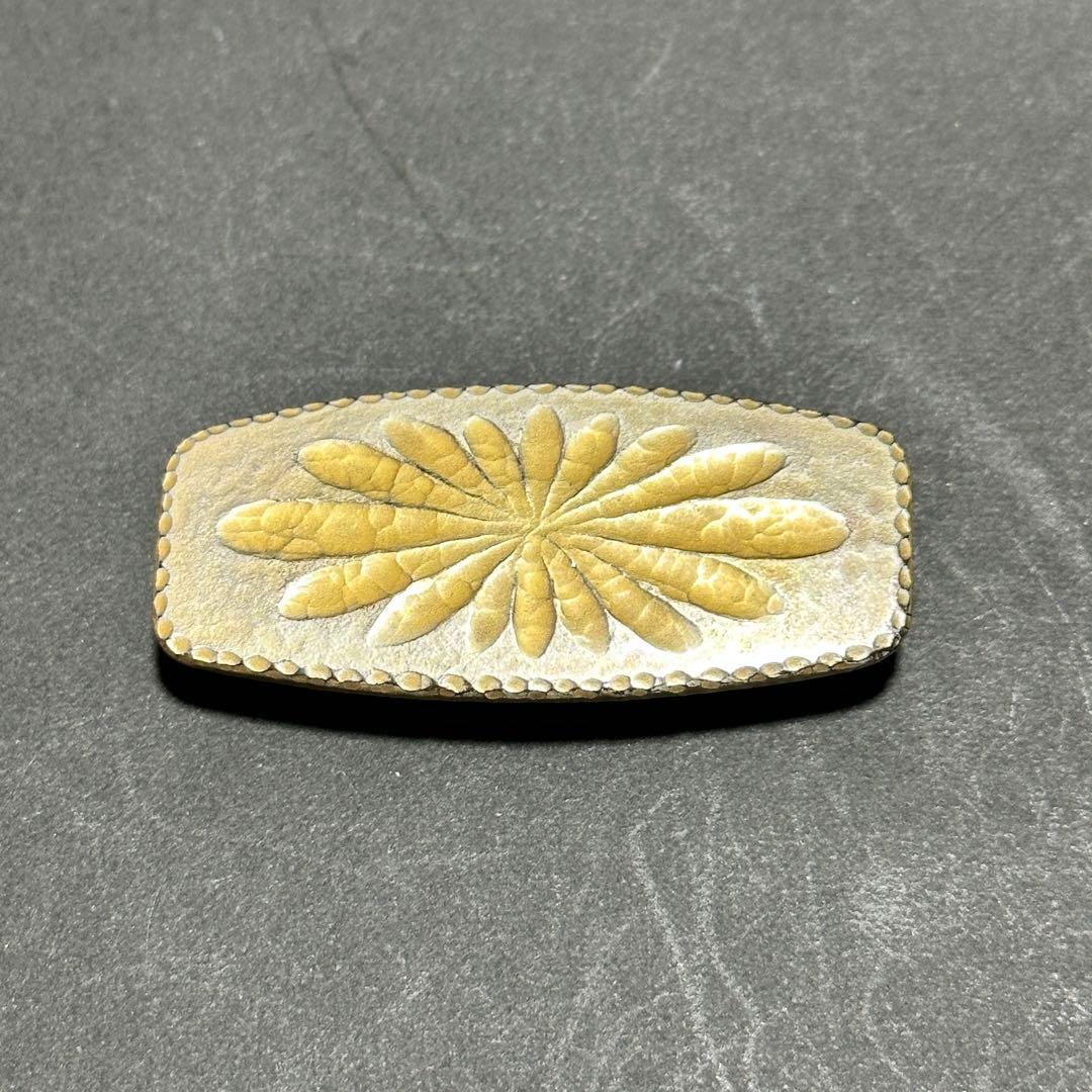 純銀 槌目打ち 帯留 田中利広作 刻印