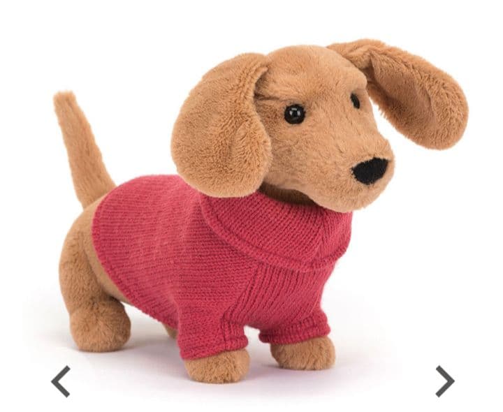  pink Sweater Sausage Dog ぬいぐるみ犬