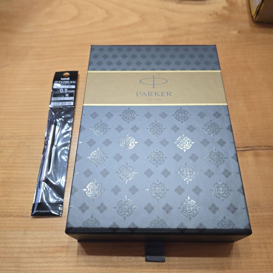 PARKER ボールペン ホワイト レザーケース付き