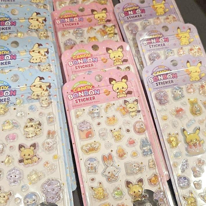 16枚 韓国 ポケモン 3d 硬いタイプ シール　韓国限定 toktok