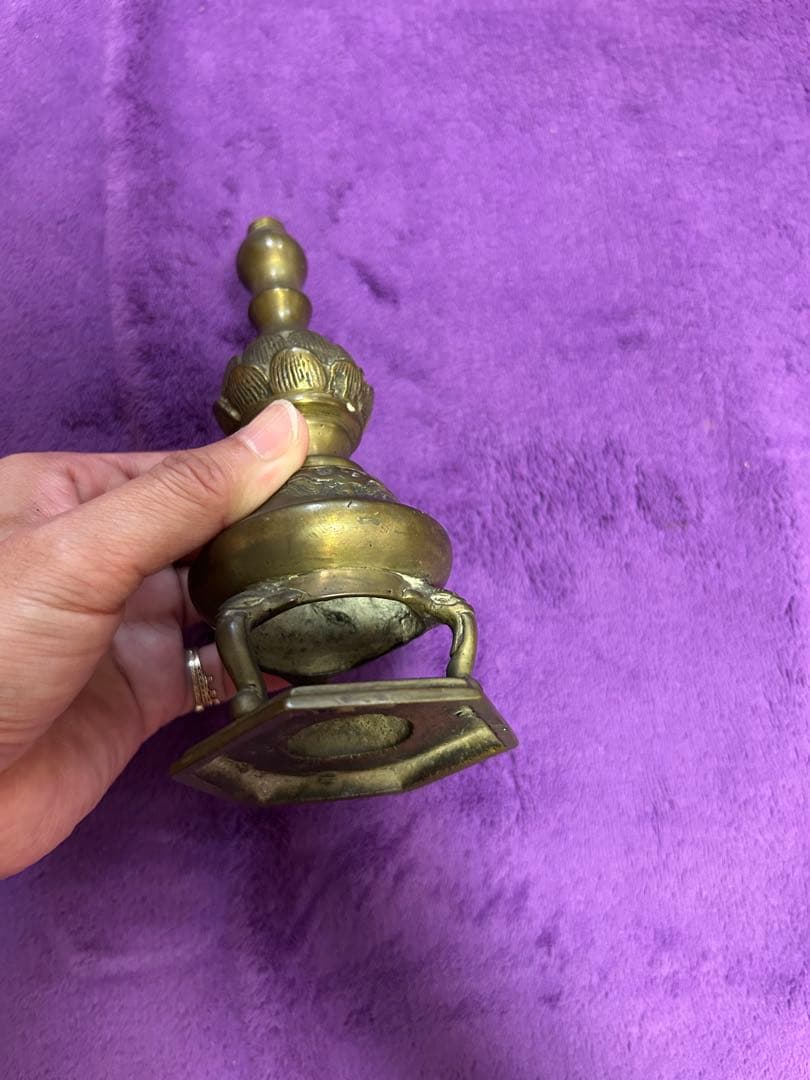 金属工芸 ロウソク立て 仏具 仏教美術 インテリア オブジェ
