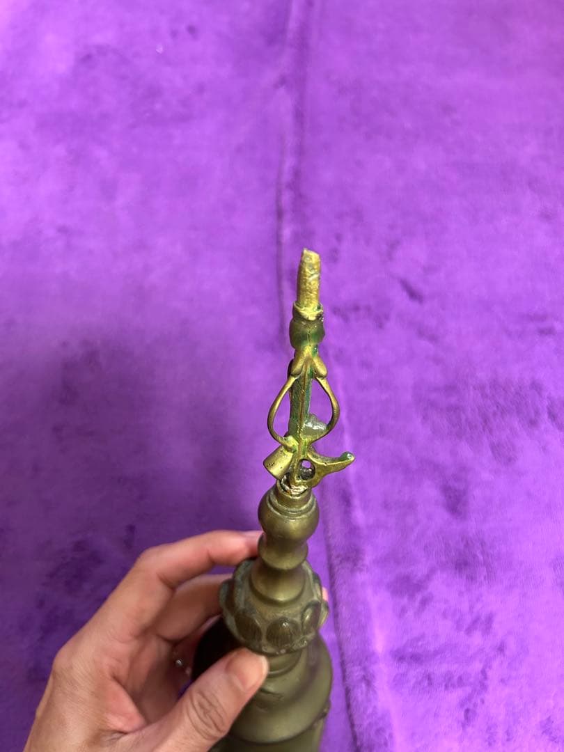 金属工芸 ロウソク立て 仏具 仏教美術 インテリア オブジェ