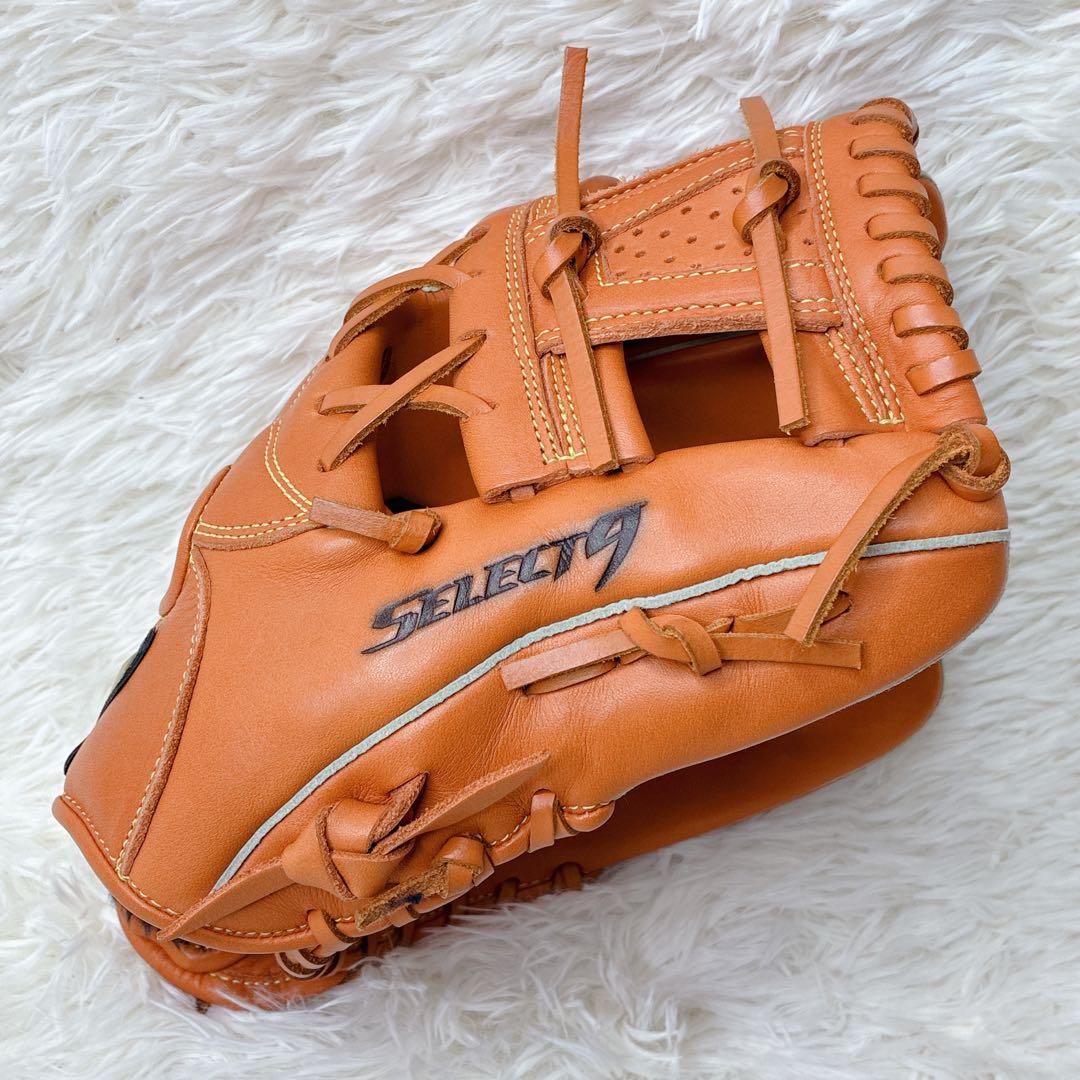【良品】MIZUNO Select 9 軟式グローブ オレンジ×ブラック 内野手