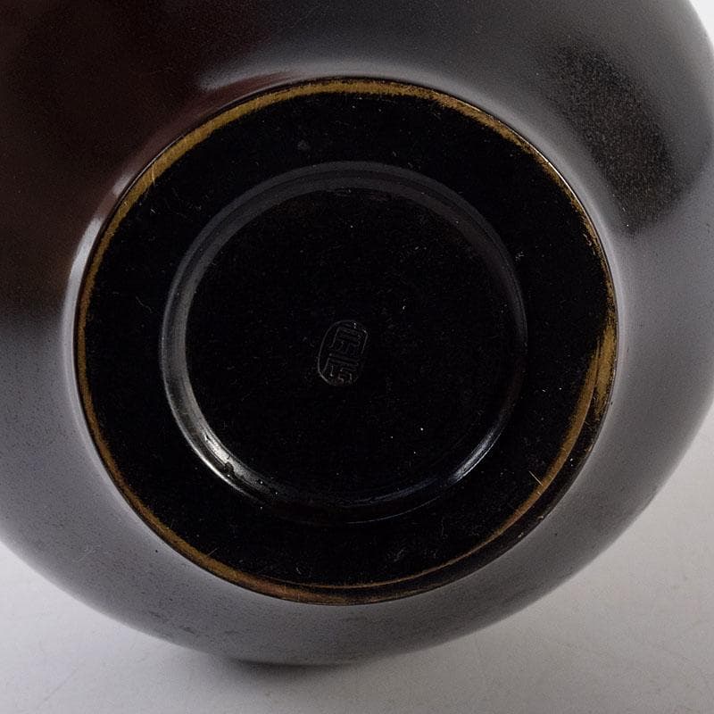 茶道具　金工師　一ノ瀬宗辰造　唐銅　下蕪花入　共箱　C　8178