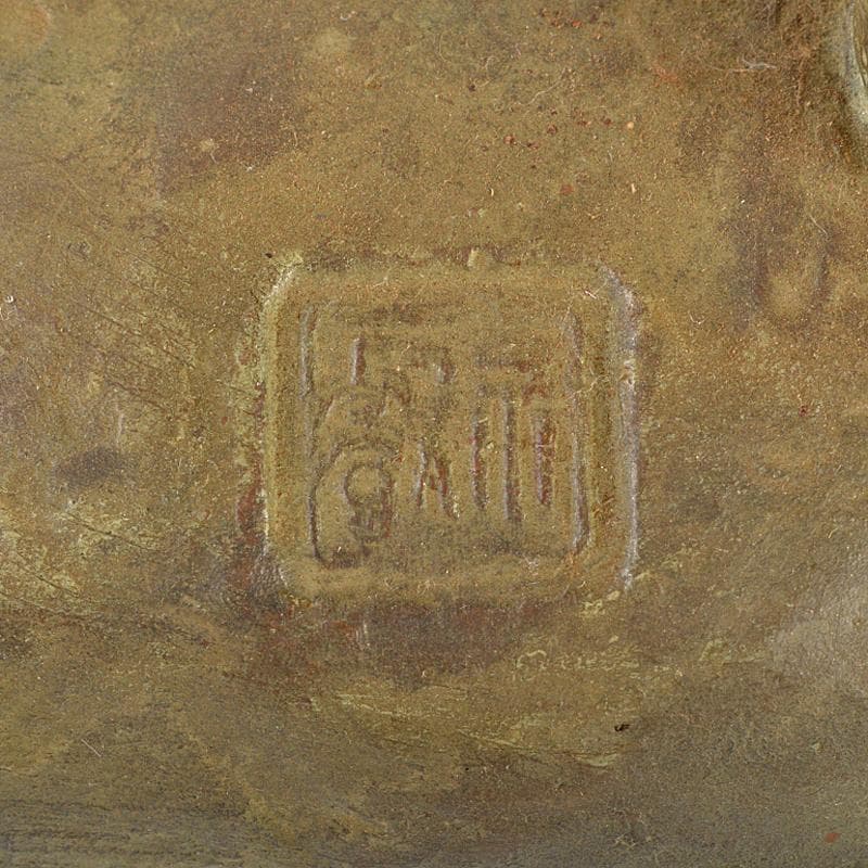 ブロンズ像　和尚像　人物像　置物　在銘　重さ約5.03kg　V　R5398B