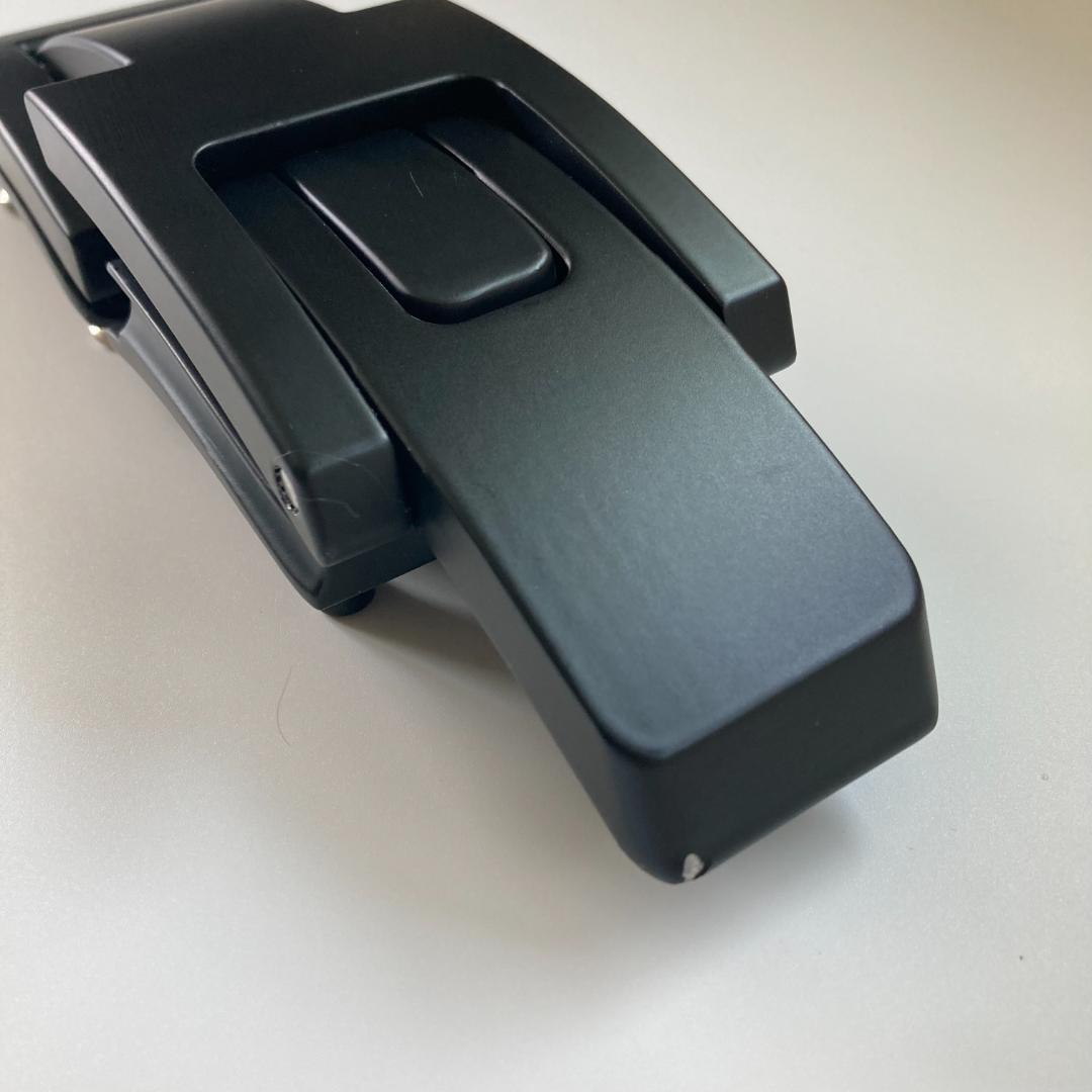 訳アリ パワーベルト レバーアクション 本革 ワンタッチ可変式 茶×黒バックル