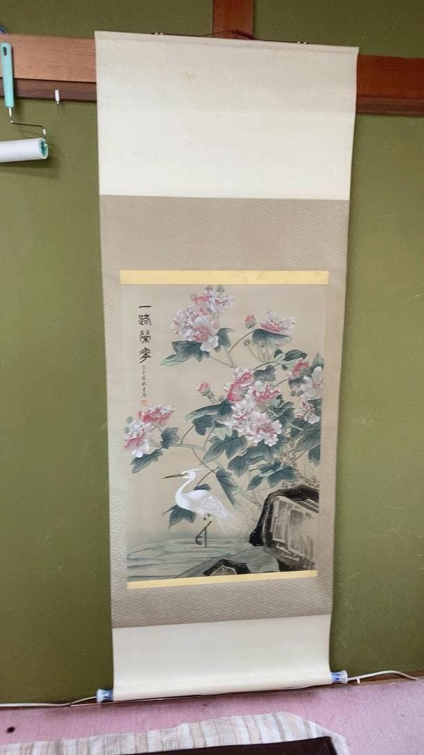 手描き　掛け軸　中国の画