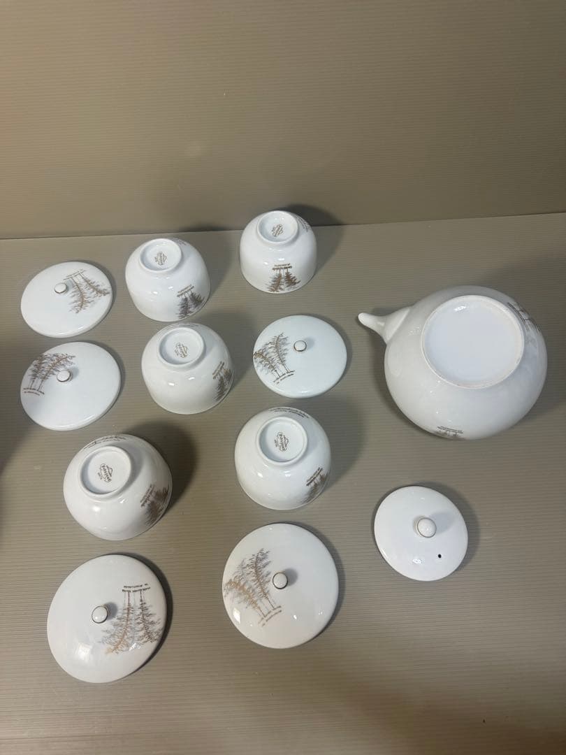 2300 深川製磁　茶器セット　急須1客　湯呑蓋付5客
