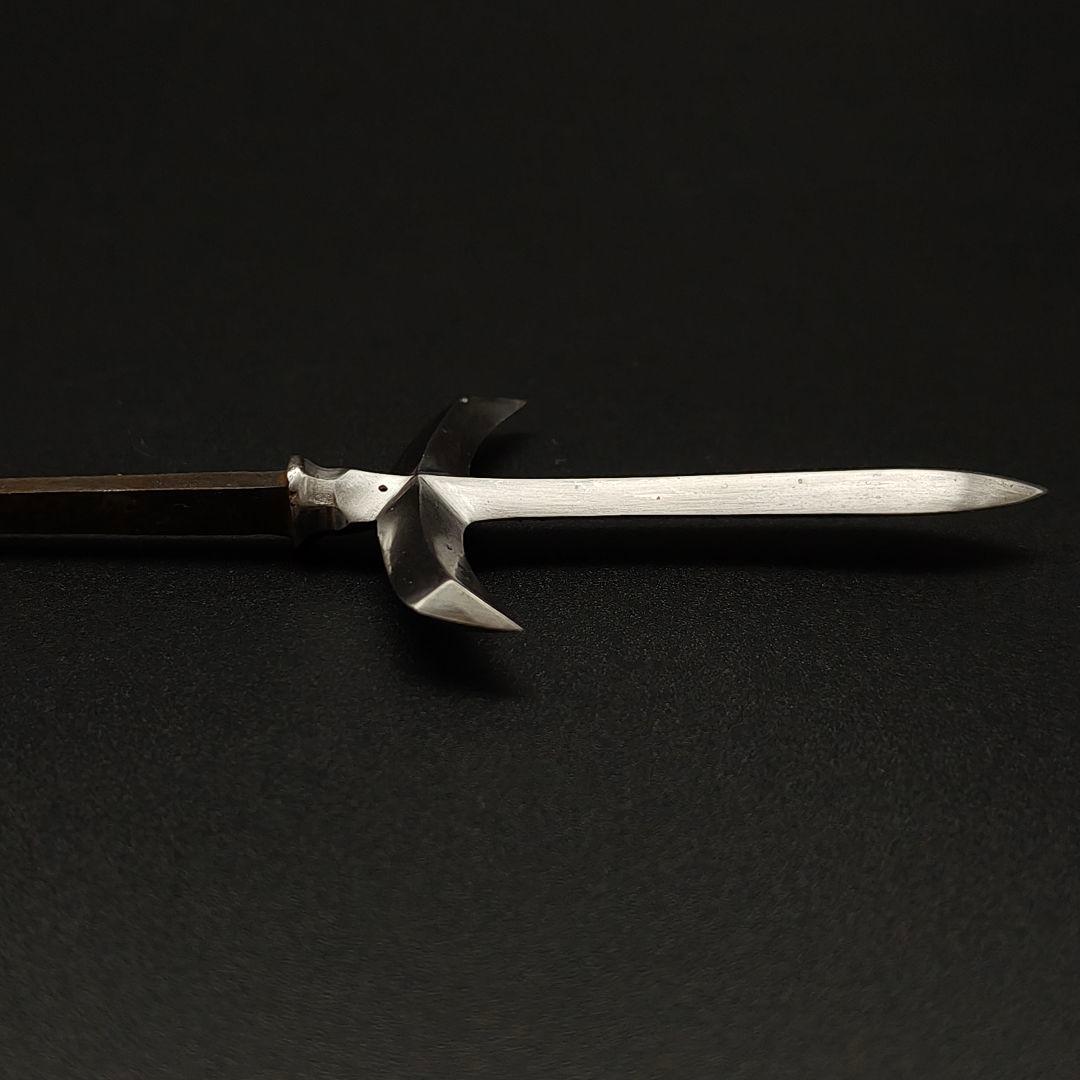 矢じり　武道具　十文字槍　鏃　古式　弓道具　鉄製　職人作　美術品