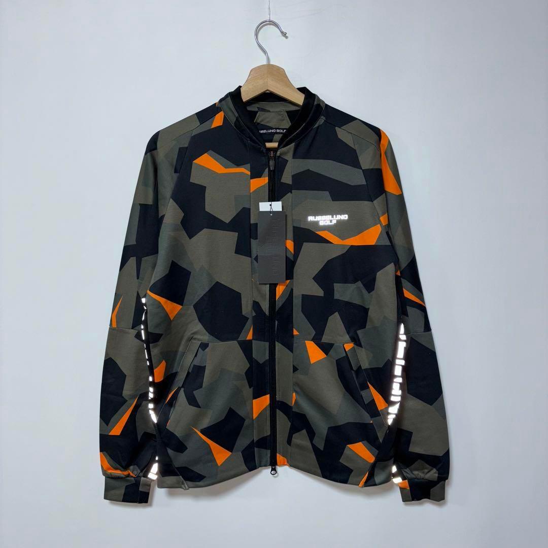 ラッセルノ ゴルフ リフレクター ロゴ ジップアップ ジャケット カモ 2XL