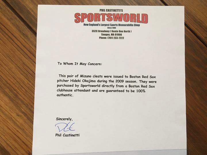 MLB.岡島秀樹 ボストンレッドソックス スパイク…MIZUNO