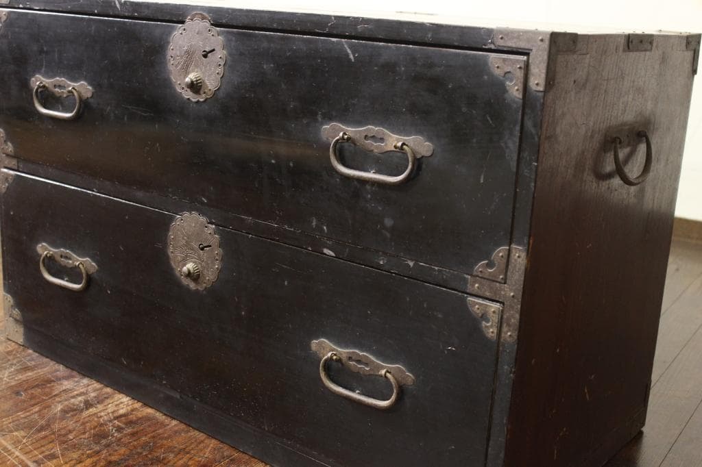 古い時代箪笥 丸金具/和風/古家具/陳列台/和家具/和骨董/店舗什器/ローボード
