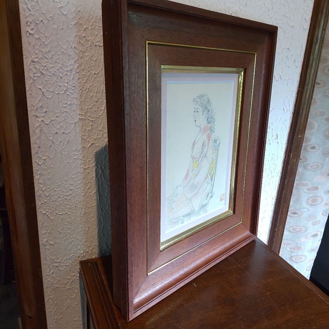 伊東深水 真筆作品 女性像スケッチ