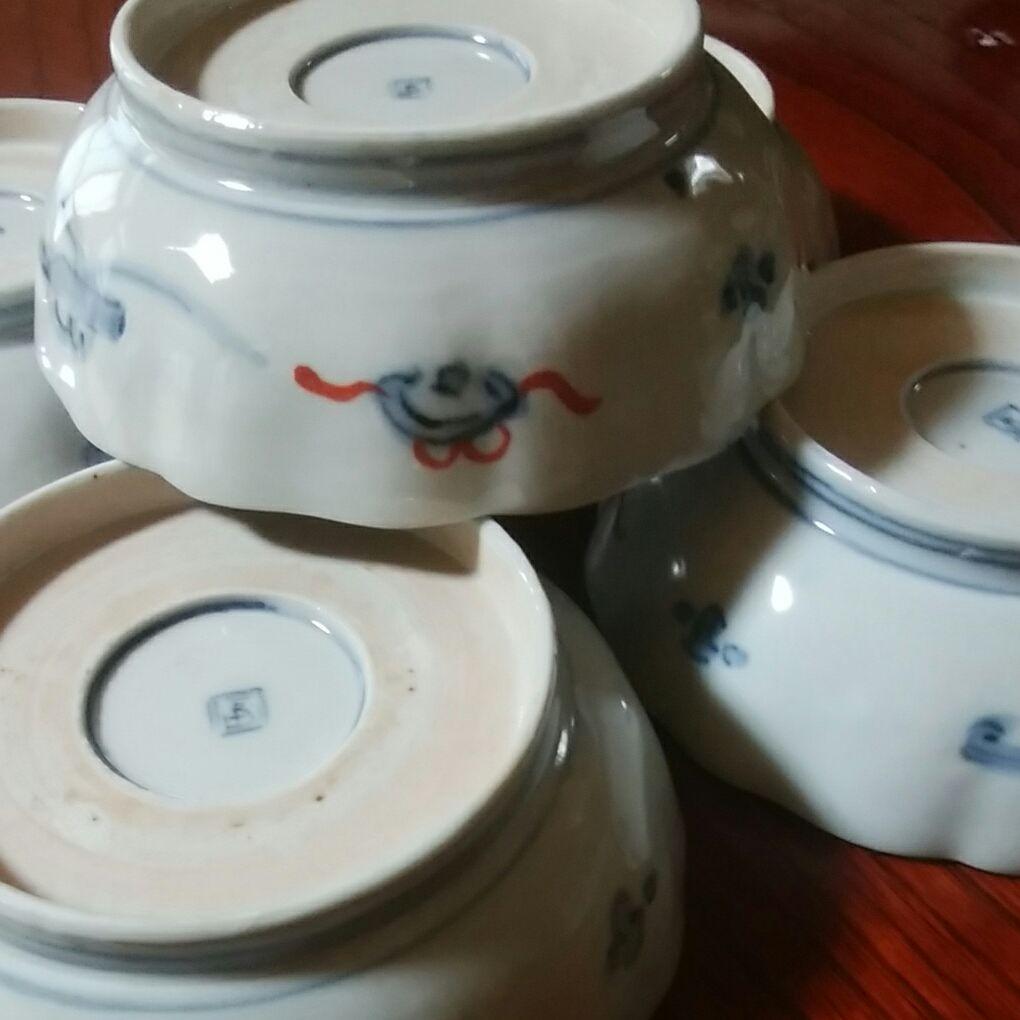 149  明治時代　伊万里焼　色絵金採　膾皿5客