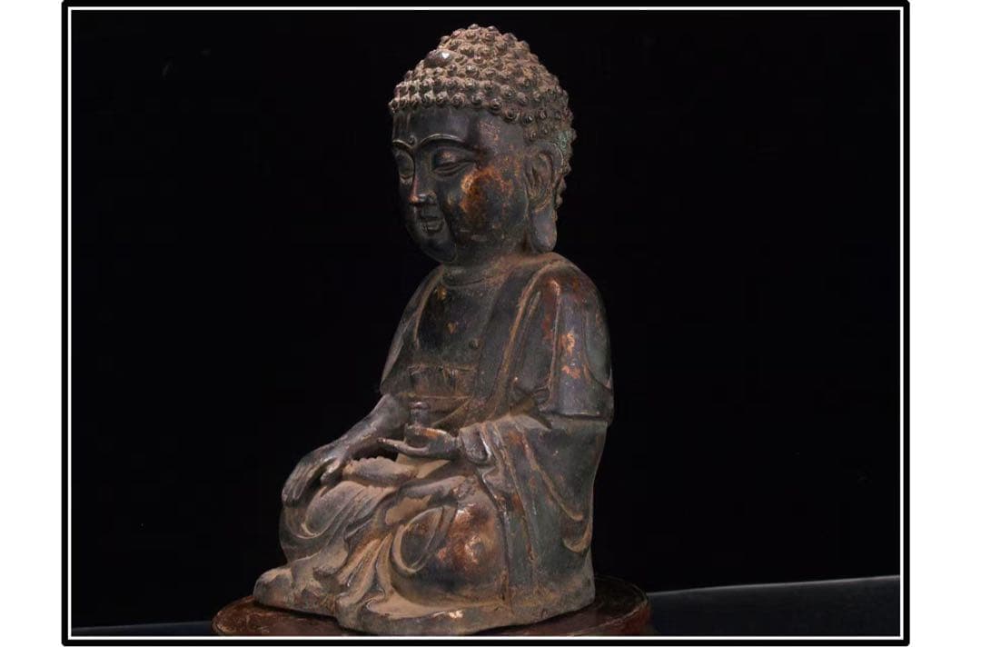 民間仕入れ品　美術館級中国明時代　銅製子如来様※DE838B2-2