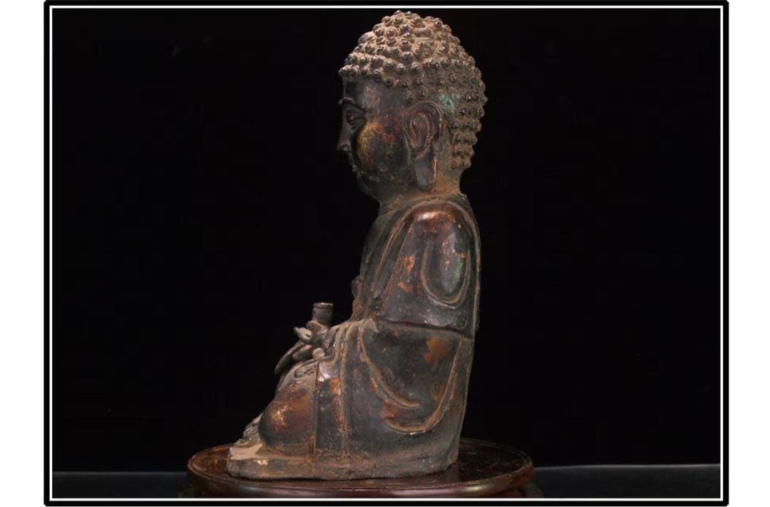 民間仕入れ品　美術館級中国明時代　銅製子如来様※DE838B2-2