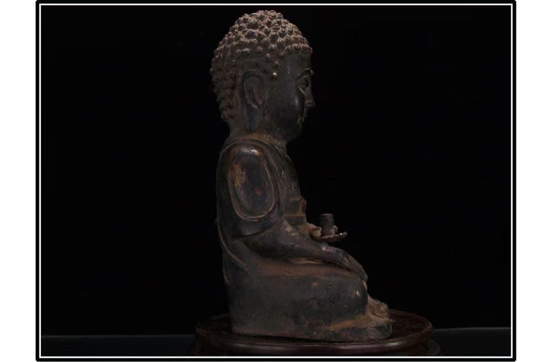 民間仕入れ品　美術館級中国明時代　銅製子如来様※DE838B2-2