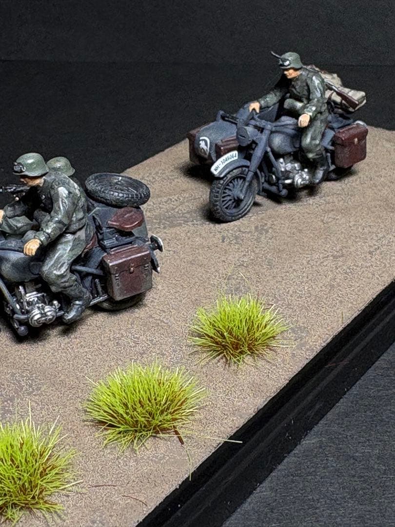 作品No28. ジオラマ1/48 ドイツ陸軍 軍用サイドカー プラモデル完成品