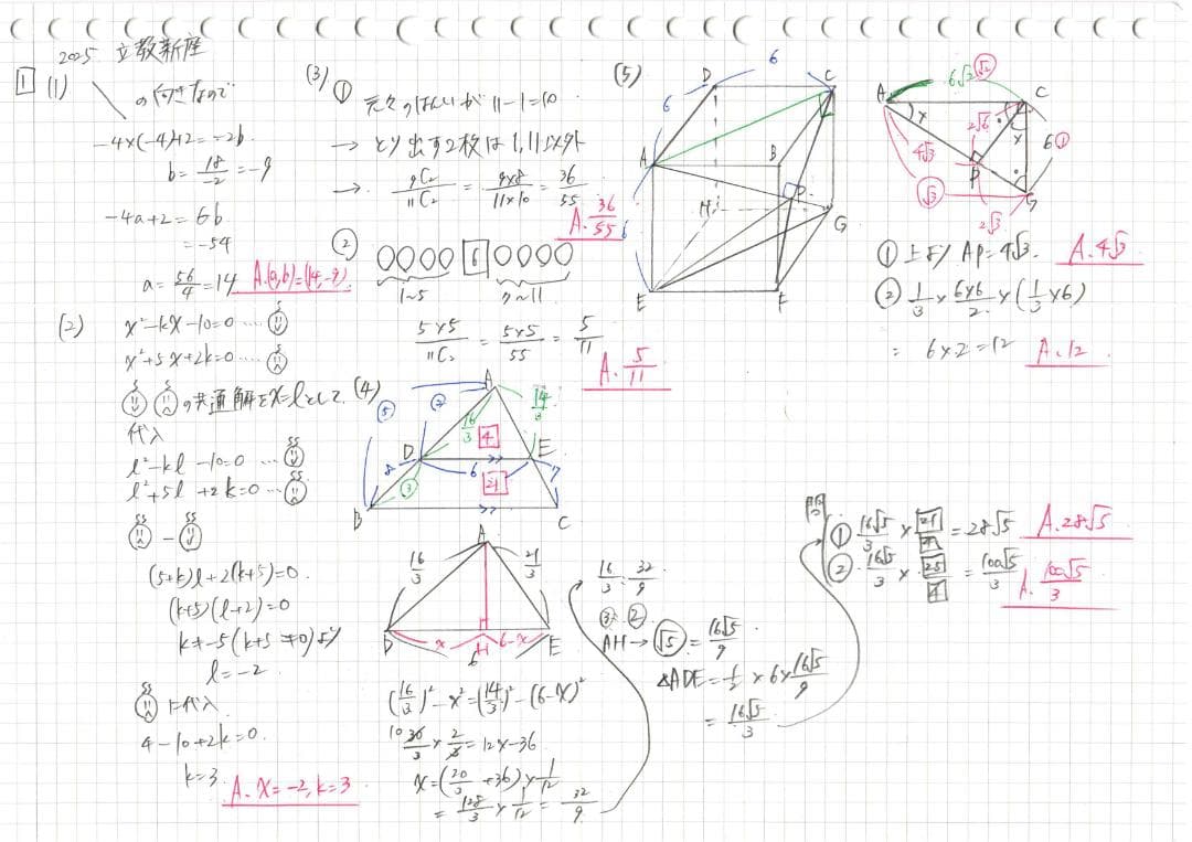 塾講師オリジナル数学解説 立教新座2008-25高校入試
