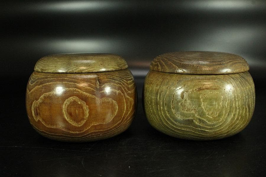 碁石 碁器 時代物 一対(K-YC403)