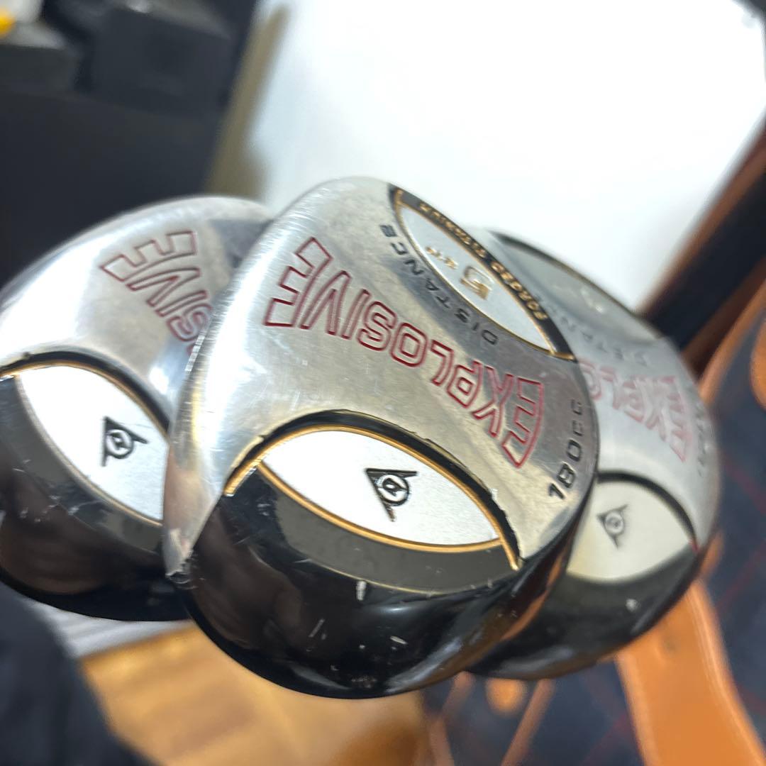 ネイビーとオレンジのチェック柄 ゴルフバッグ