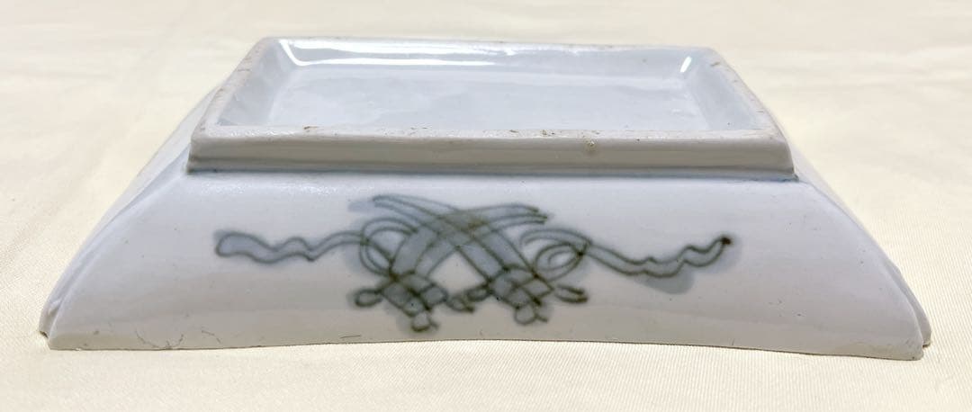 古伊万里　色絵鶴松竹梅楼閣文　長皿1枚　アンティ－ク