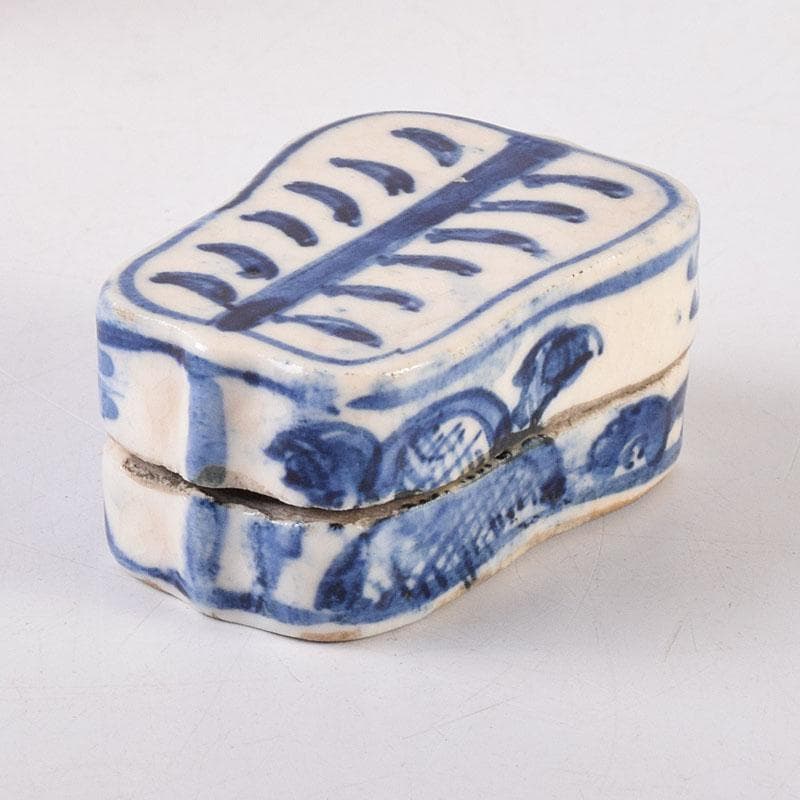 中国　成化年製款　青花　蓋物　時代箱　V　8094