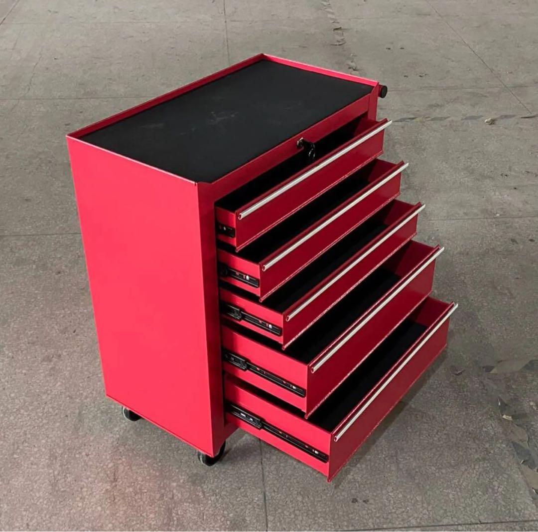 5段ローラーキャビネットDIY工具収納強度の鋼鉄製 重い工具も安心収納 2カラー