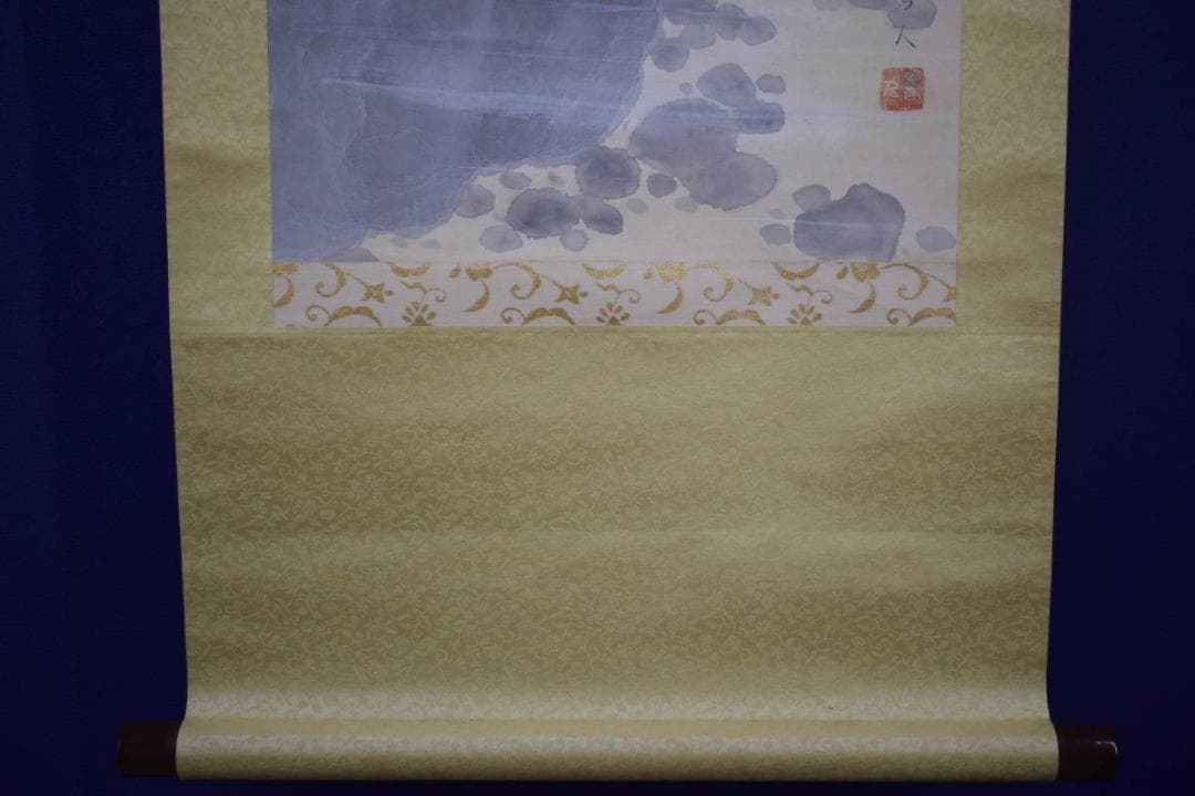 真作/宮尾寿人/鮎図/山水/布袋屋掛軸HK-71