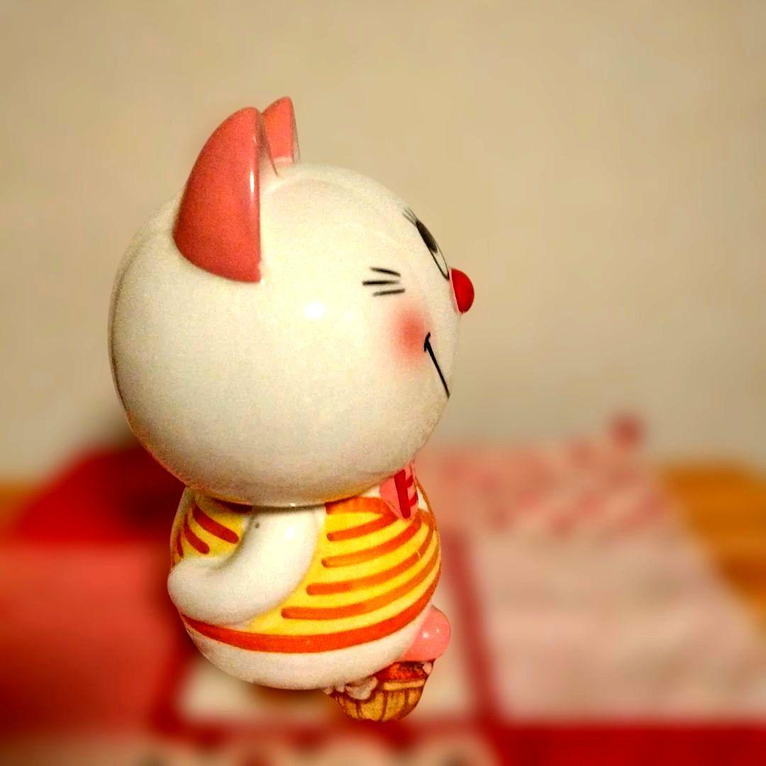 内藤ルネ　猫貯金箱　昭和レトロ