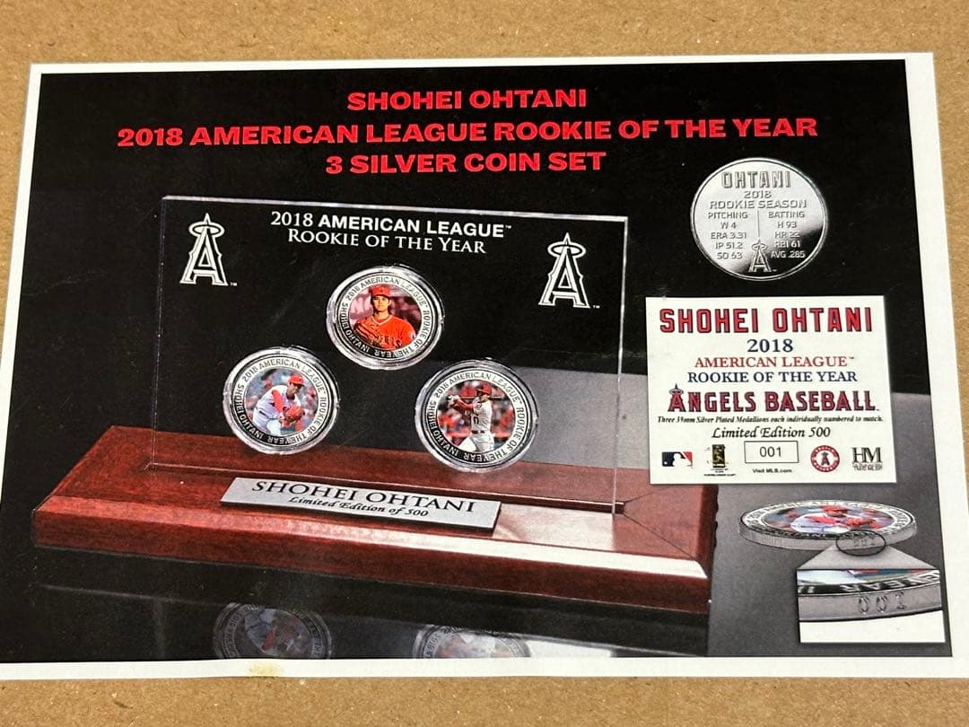 大谷翔平選手　2018年ア・リーグ新人王　ルーキーオブザイヤー記念シルバー