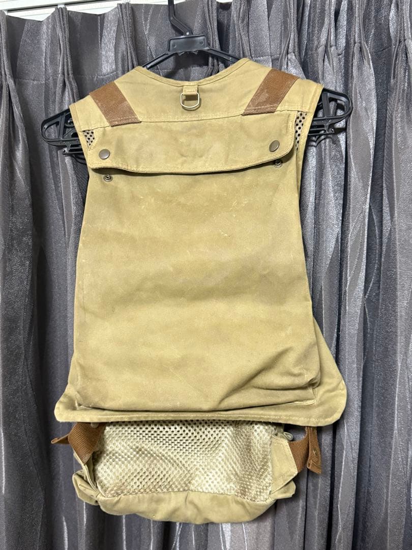 フィッシングベスト ベージュ メッシュ