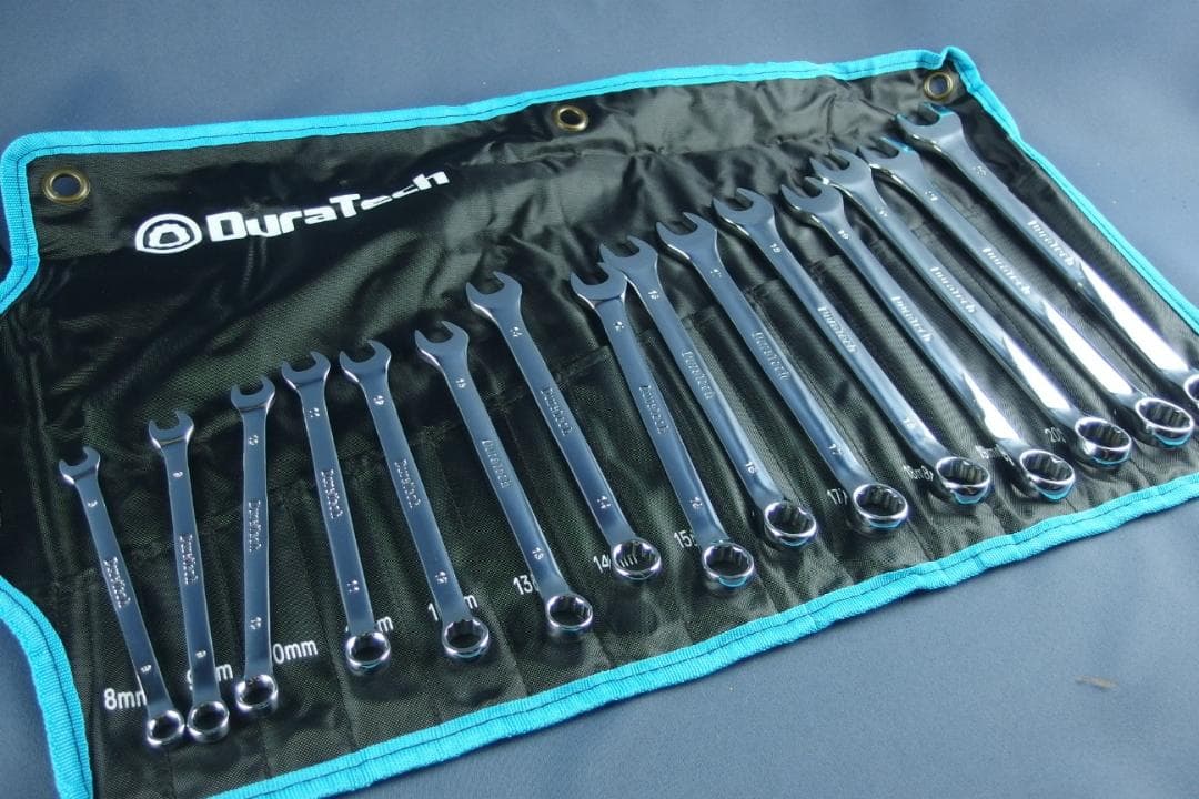 CR-V製 収納袋付き 15本組 コンビネーションレンチ スパナ 8～22mm