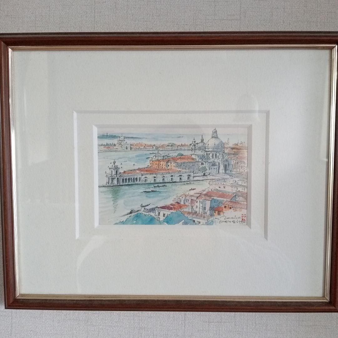 鶴　十帆　 59x77cm 水彩画
