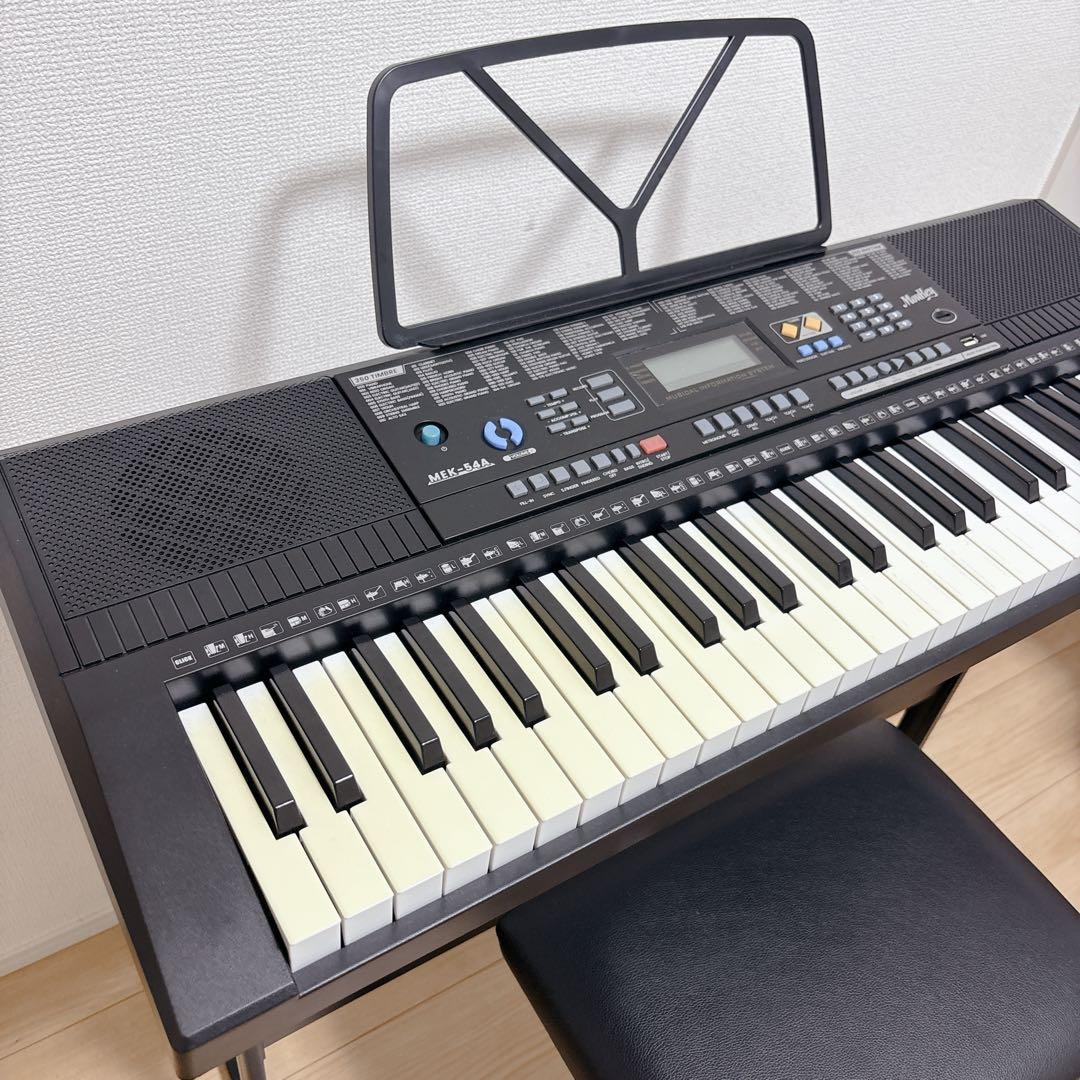 Moukey 54鍵盤 電子キーボード 350種類音色 LCDディスプレイ搭載