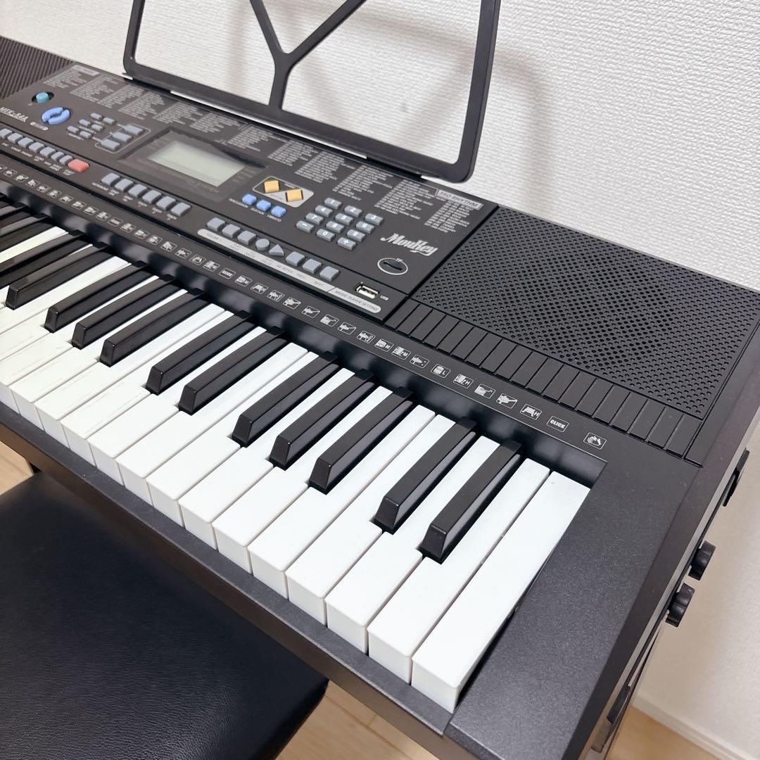 Moukey 54鍵盤 電子キーボード 350種類音色 LCDディスプレイ搭載