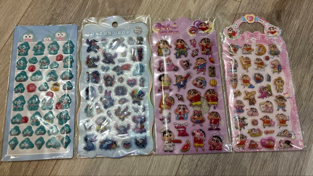 【本日限定価格】キャラクターぷっくり・ボンボンドロップ風3Dシール　60枚