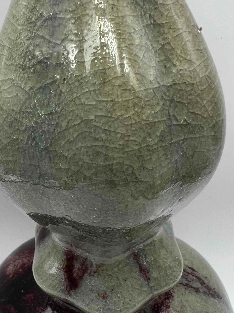 清時代　鈞窯　窯変釉　瓢箪瓶　唐物　古賞物　中国古美術　骨董品(B-96)