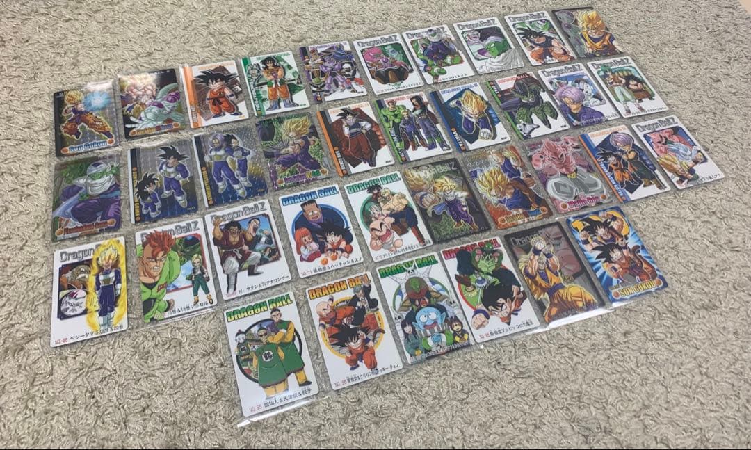 ドラゴンボールZ グミ　プラスチックカード　43枚　カード　日本製　裏面青　赤