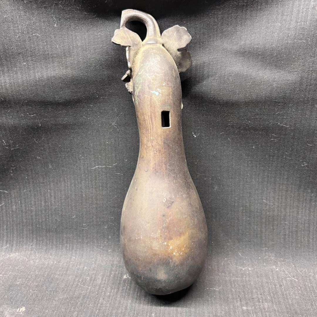 ▽Eb左1112 茶道具 古銅　銅器　掛花入  瓢箪