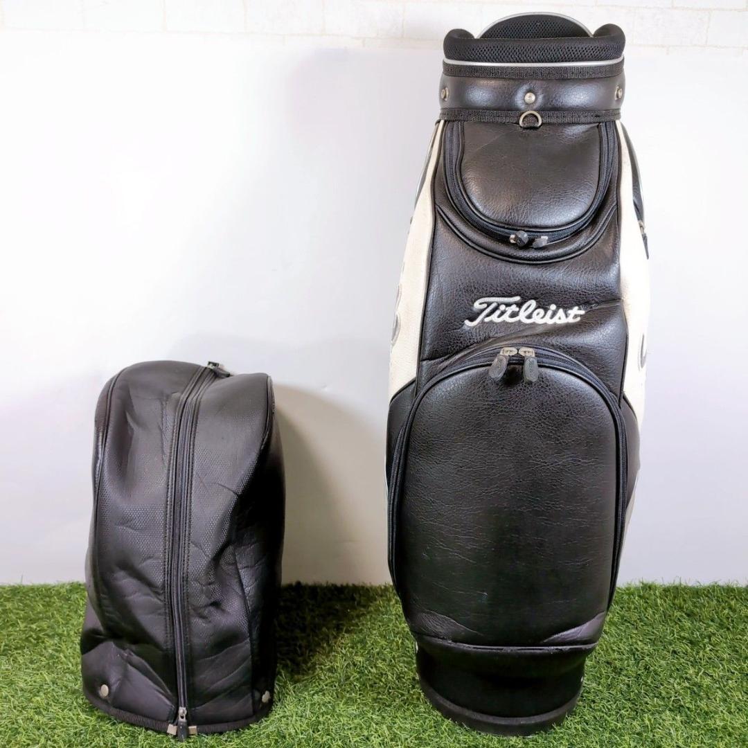 Titleist タイトリスト ゴルフキャディバッグ 黒 白 ブラック ホワイト