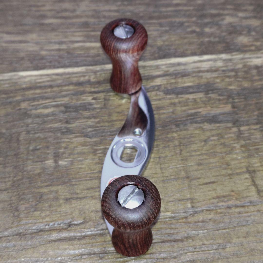 ハネダクラフト S型ハンドル70mm 左用 ウッドノブ
