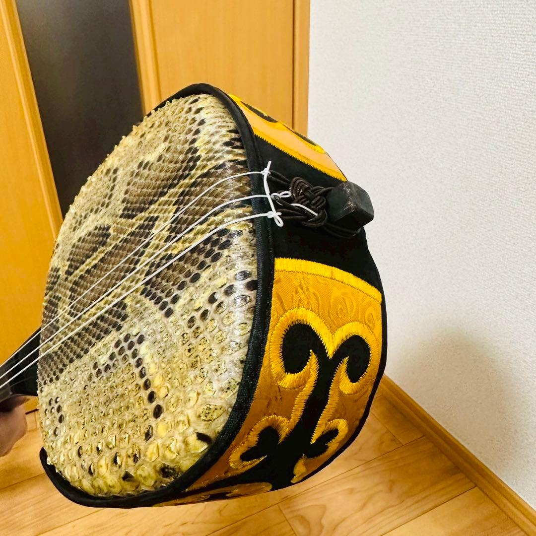 沖縄三線✨ 沖縄 伝統楽器 本皮 蛇皮 和楽器 破れなし