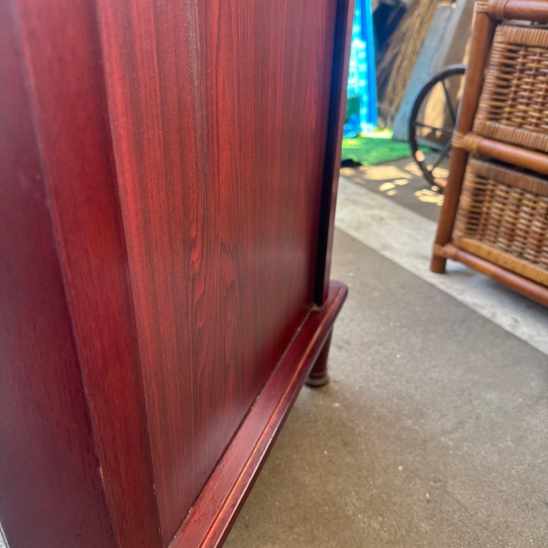 アンティーク　木製キャビネット 2段式 ガラス扉付き