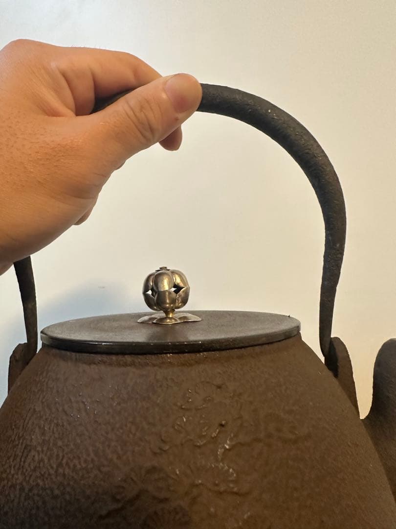 宝珠型　鉄瓶　龍文堂　箱付き　煎茶道具