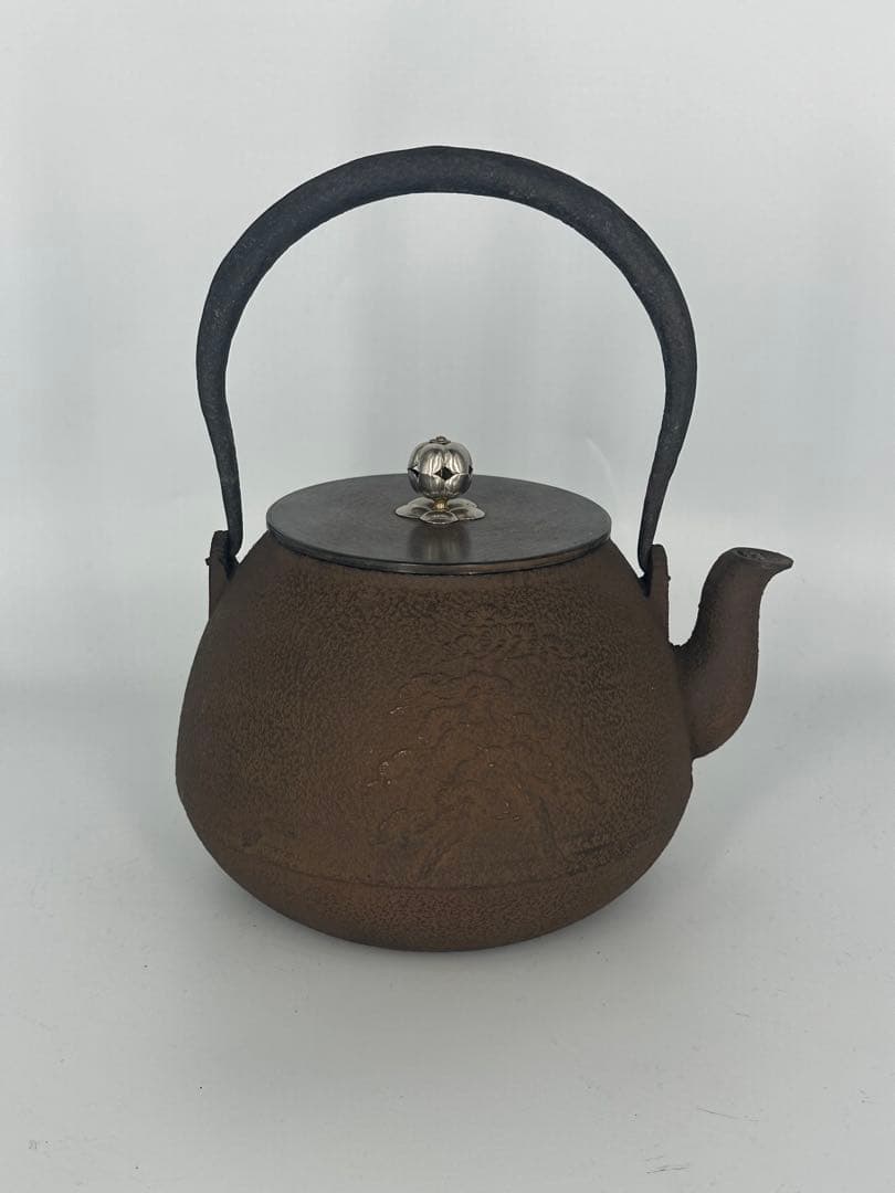 宝珠型　鉄瓶　龍文堂　箱付き　煎茶道具