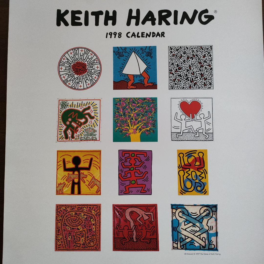 \"未使用\"キースヘリング Keith Haringリトポスター　1998カレンダ