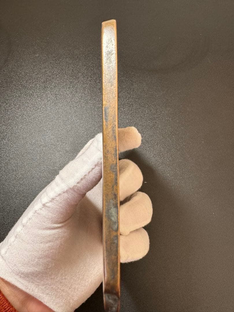 宋時代 四角銅鏡 W銅製の彫刻 中国古美術 極細工 工芸品 美術品置物 古鏡